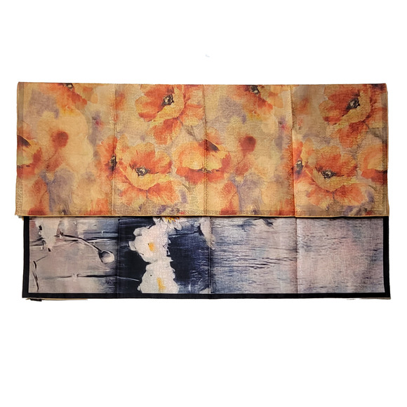 NWT Double Sided Silk Scarf 52"x52" Large Square Shawl Wrap XiangYunSha 3653 - Picture 8 of 8